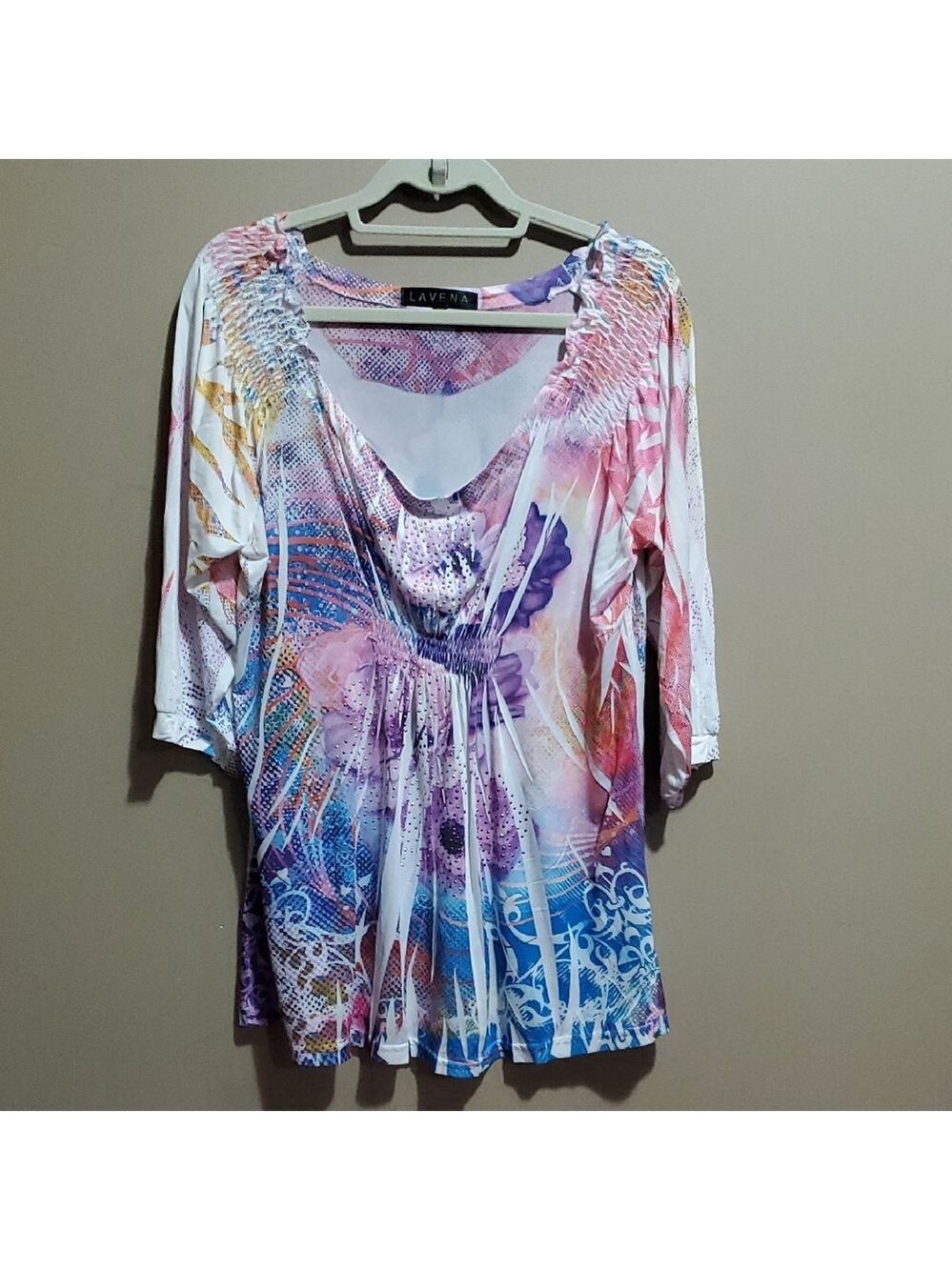 Lavena Multicolor Women's Top Size XXL